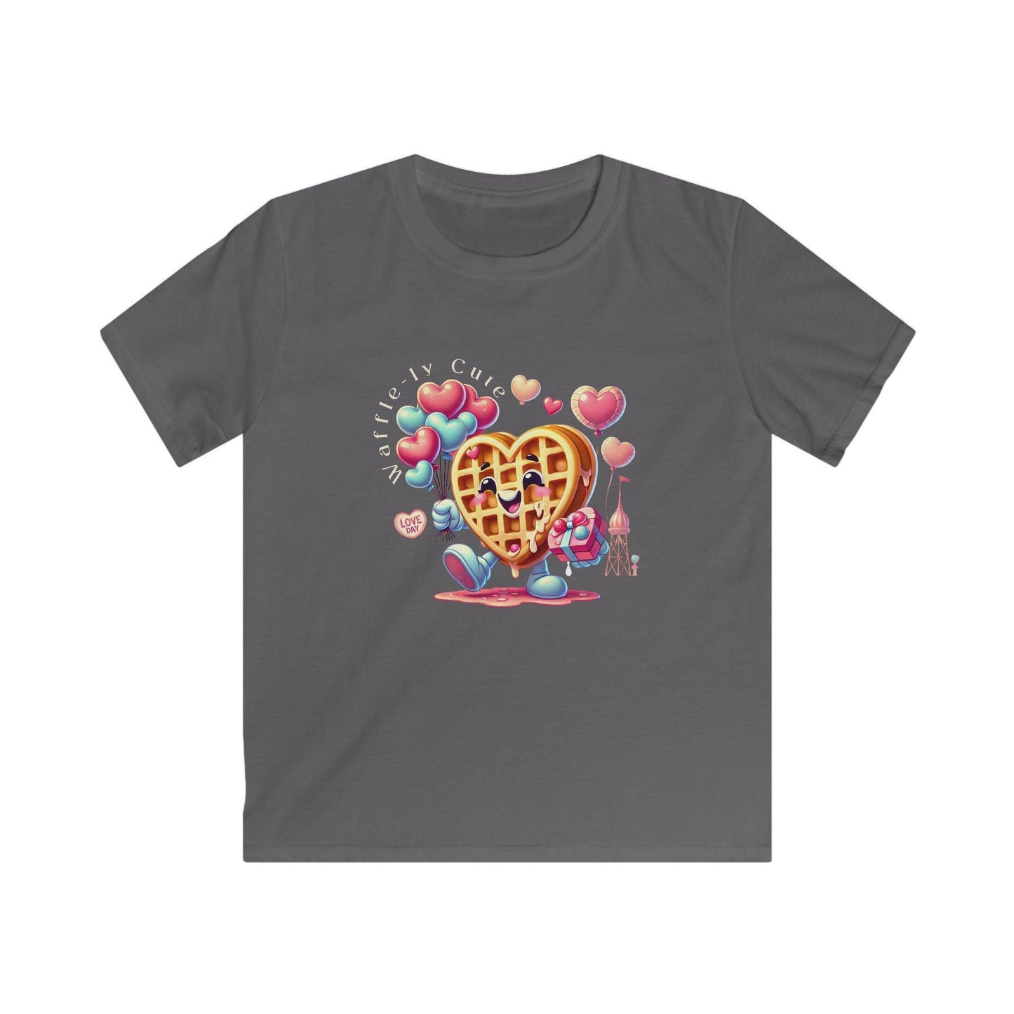 🧇 Waffle-ly Cute! 💖 Kids Softstyle Tee ✨ Spread the love this Valentine's Day! - Whippie's