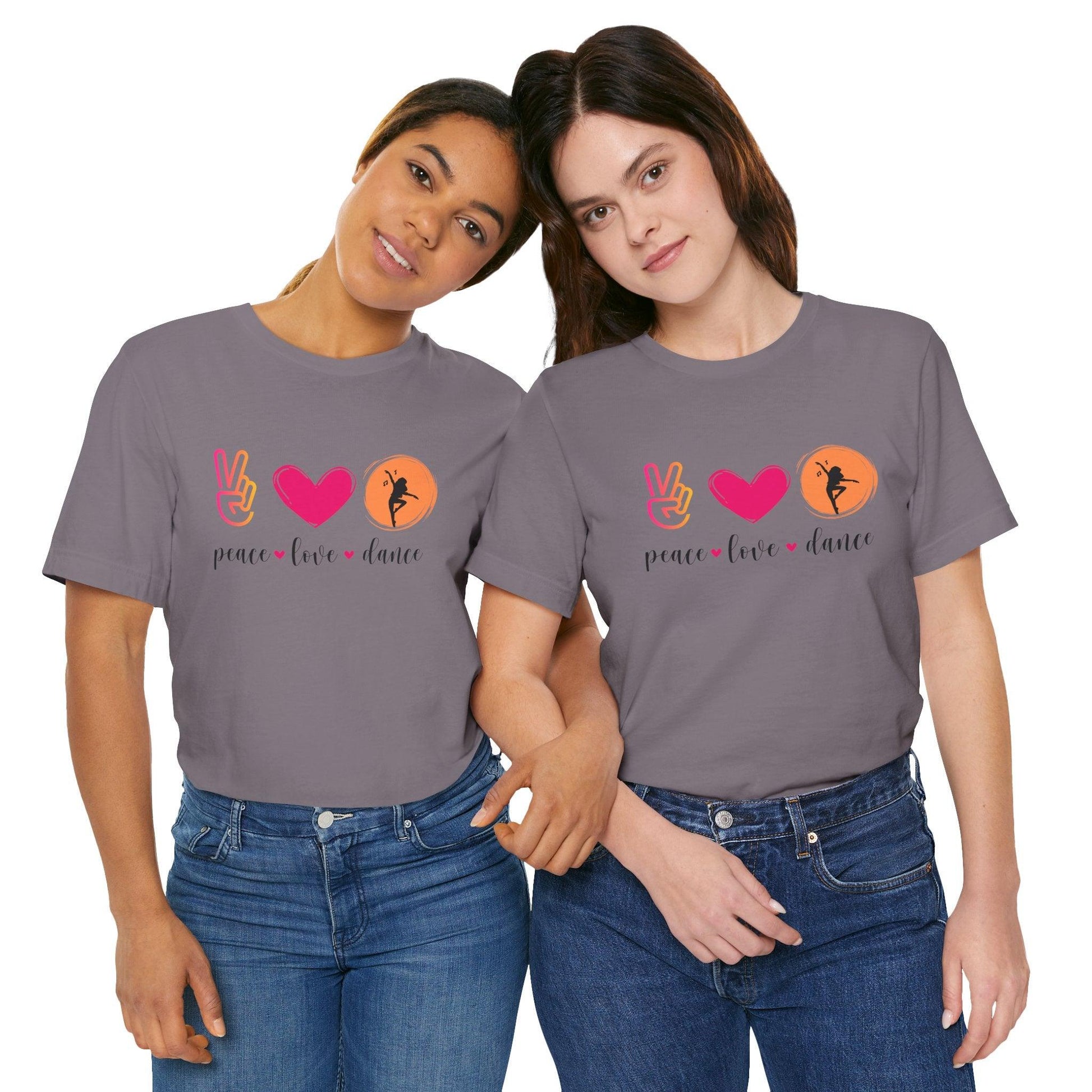 Peace, Love & Dance Unisex Jersey Tee - ✌️❤️💃 Express Yourself Through Movement! 💃❤️✌️ - Whippie's