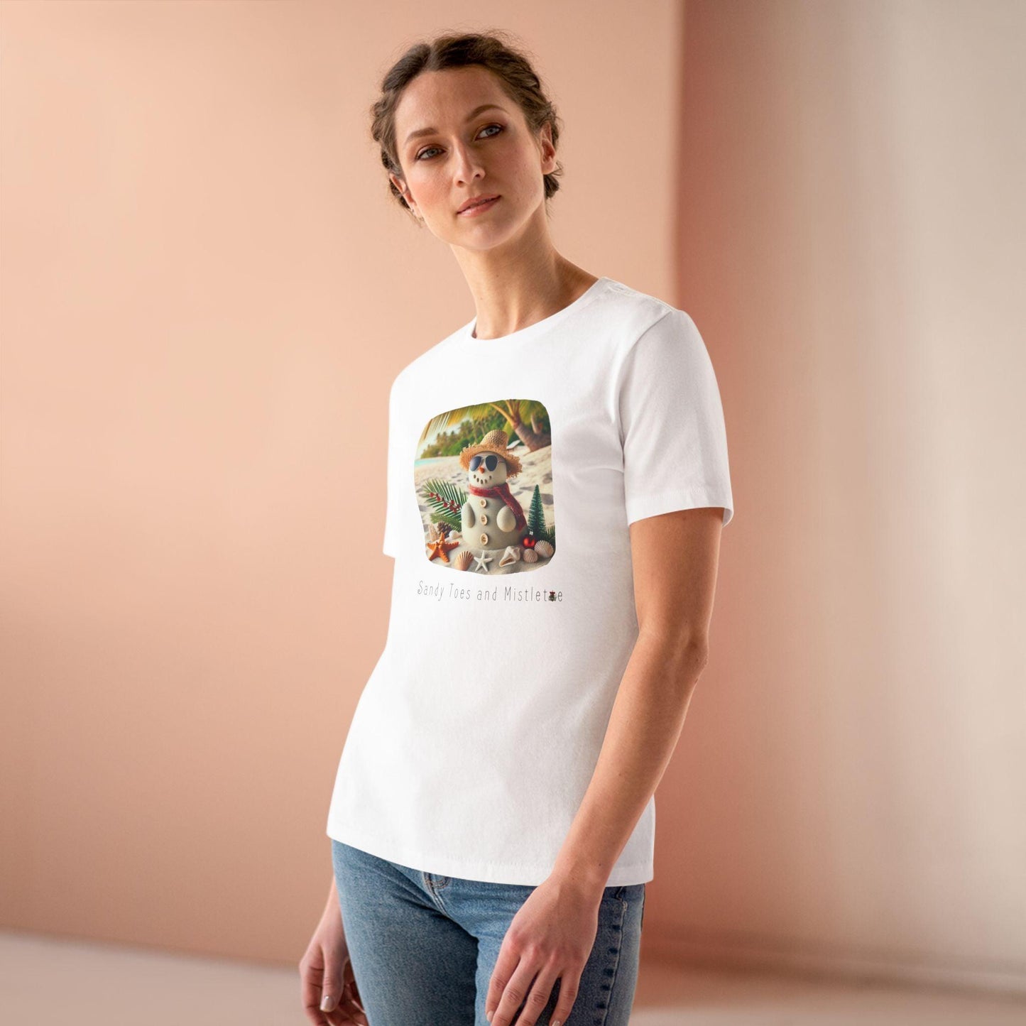 🏖️ Sandy Toes & Mistletoe ☃️ Women's Tee ✨ - Whippie's