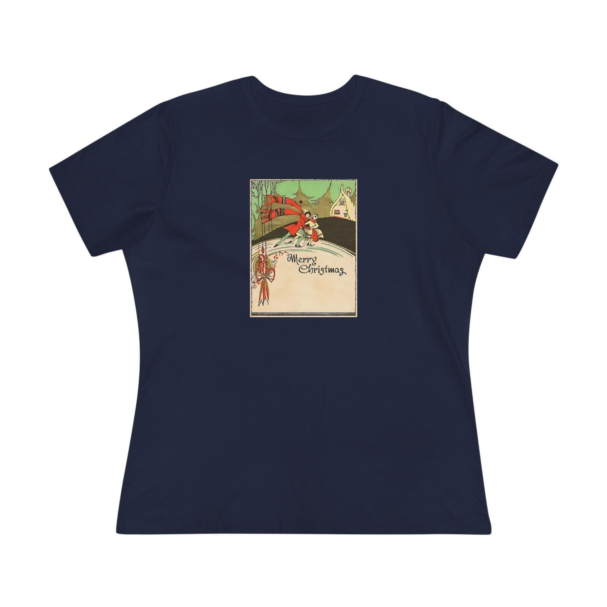 Merry Christmas - Ice Skating Couple - Women's Tee - Whippie's