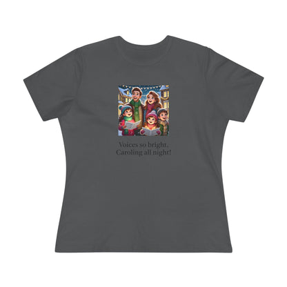 Voices so bright, Caroling all night! - Women's Softstyle Tee - Whippie's