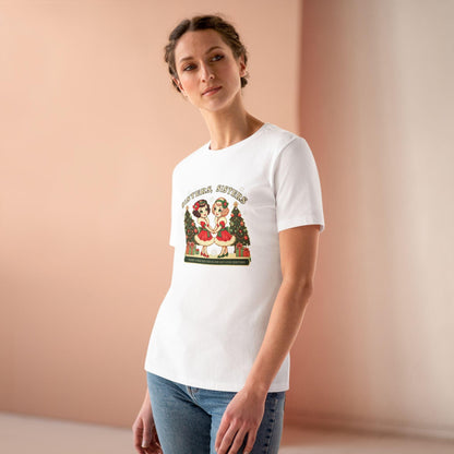 Sisters, Sisters (Blonde & Brunette Sisters) There Were Never Such Devoted Sisters! 👭🏻‍🤝‍👭🏼🎄 - Women's Softstyle Tee - Whippie's