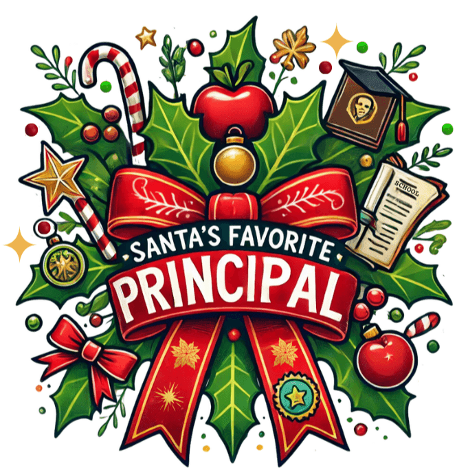 Santa's Favorite School Principal Unisex Tee 🍎🎅 - Whippie's