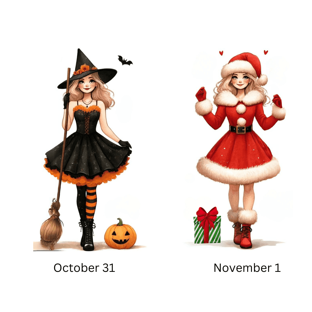 From Halloween to Holidays Women's Softstyle Tee 🎄🎃 - Whippie's