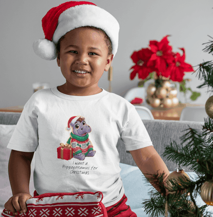 I Want a Hippopotamus for Christmas 🦛🎄 Boy Hippo - Kids' Tee! 🎁✨ - Whippie's