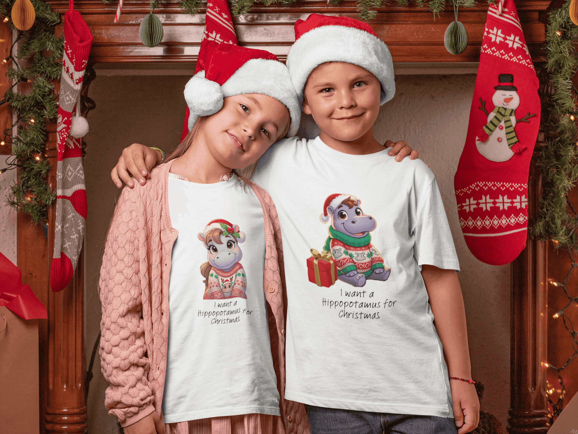 I Want a Hippopotamus for Christmas 🦛🎄 Girl Hippo - Kids' Tee! 🎁✨ - Whippie's
