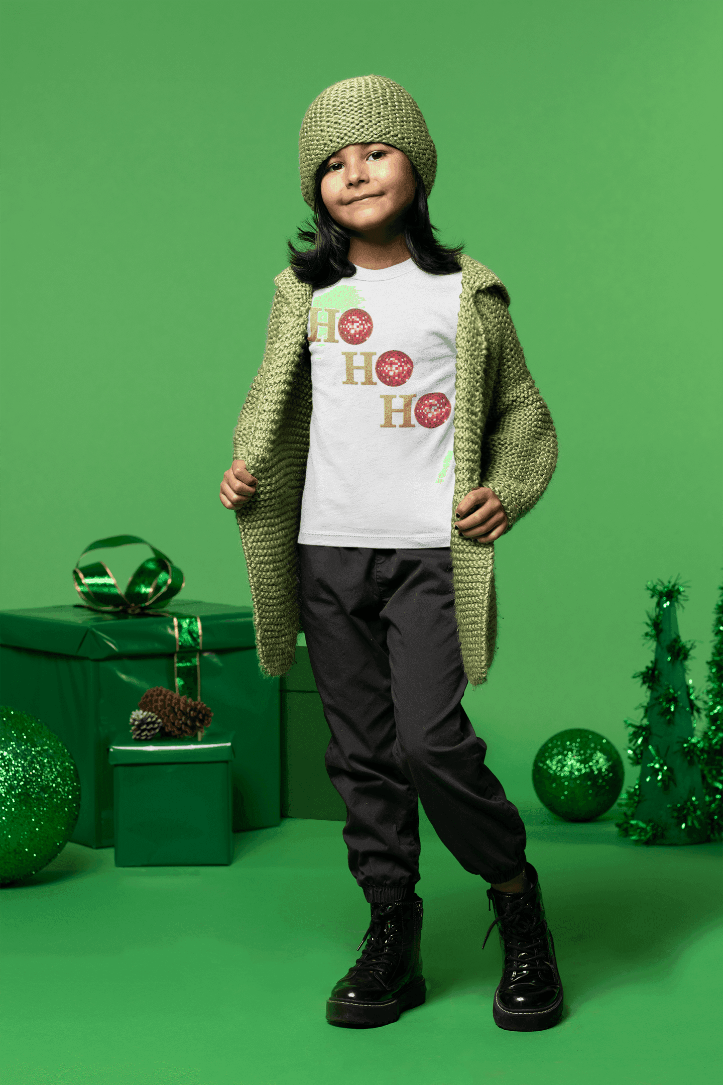 Ho Ho Ho Kids' Tee ✨ (with Disco Ball O's!) - Whippie's