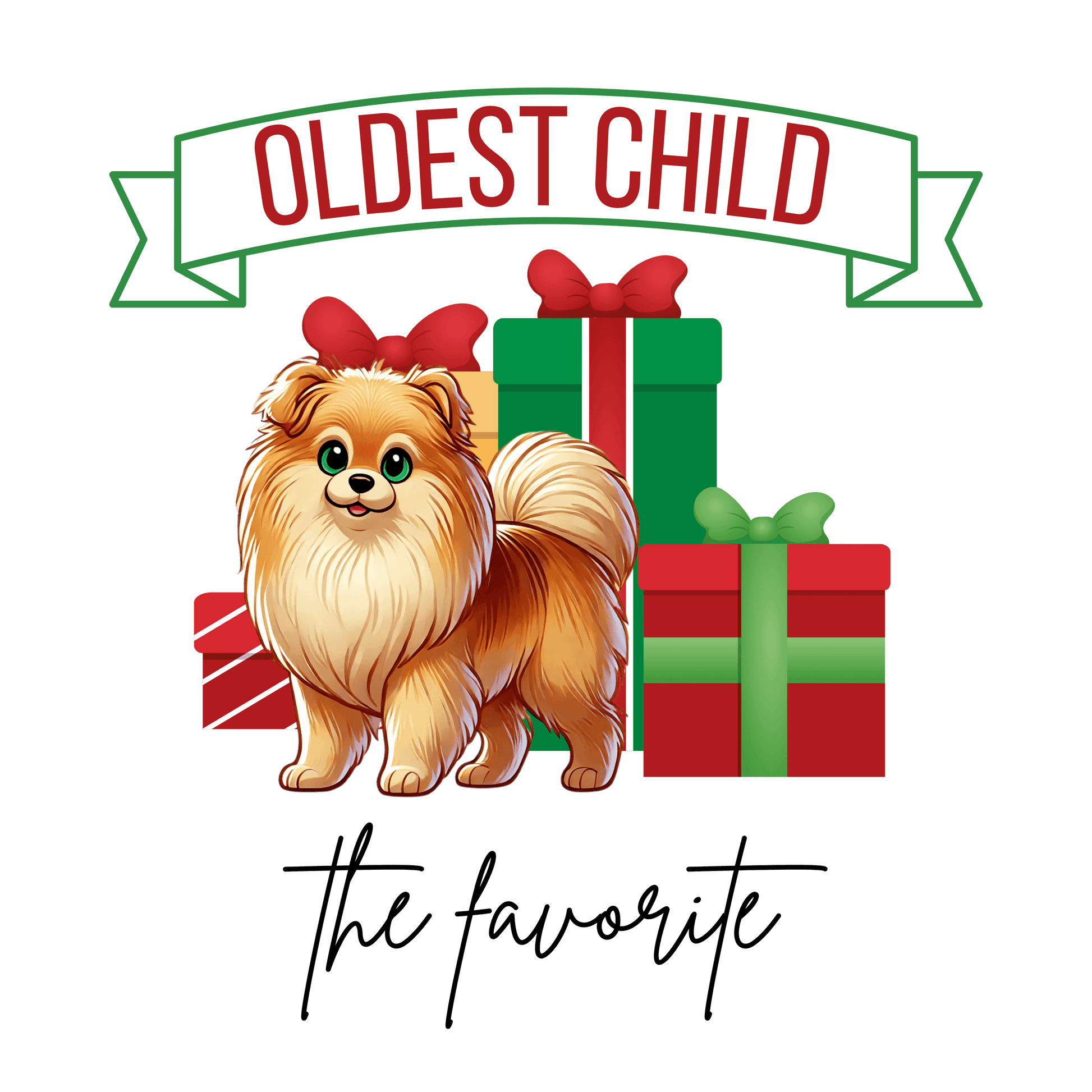 Oldest Child, The Favorite 🎁🐶 Pomeranian - Kids' Tee! 🎁👑 - Whippie's