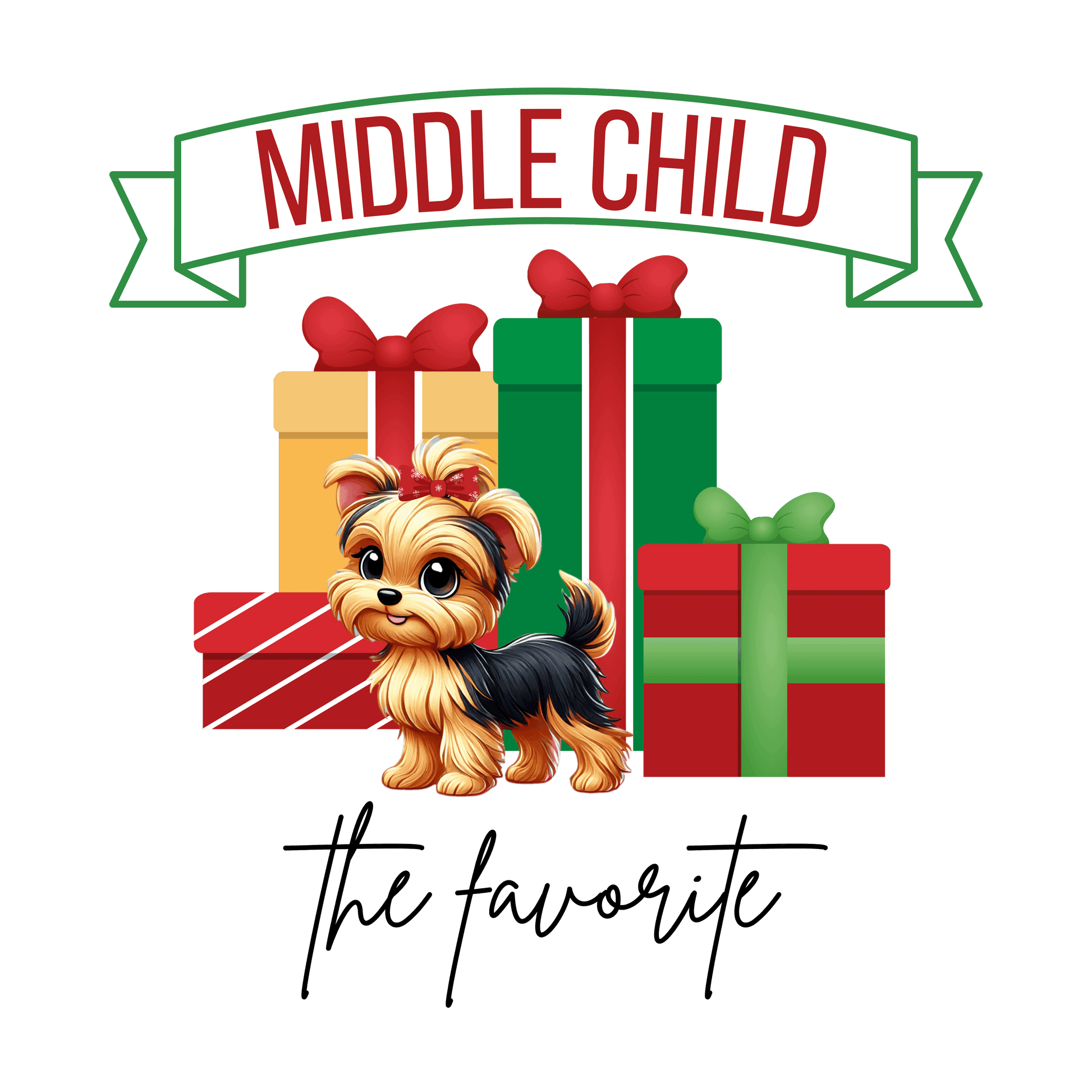Middle Child, The Favorite 🎁🐶Yorkie - Kids' Tee! 🎁👑 - Whippie's