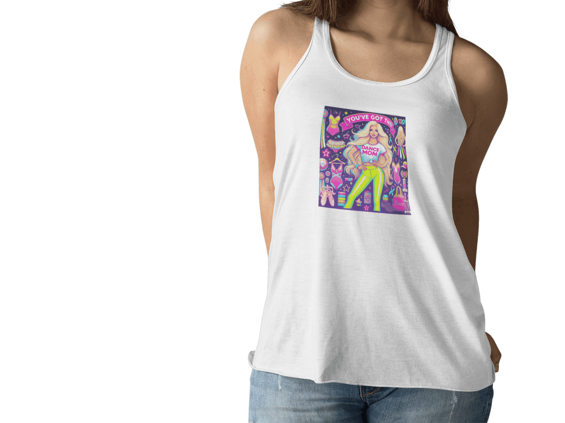 Dance Mom: You've Got This - Blonde (Young) Mom Flowy Racerback Tank - Whippie's