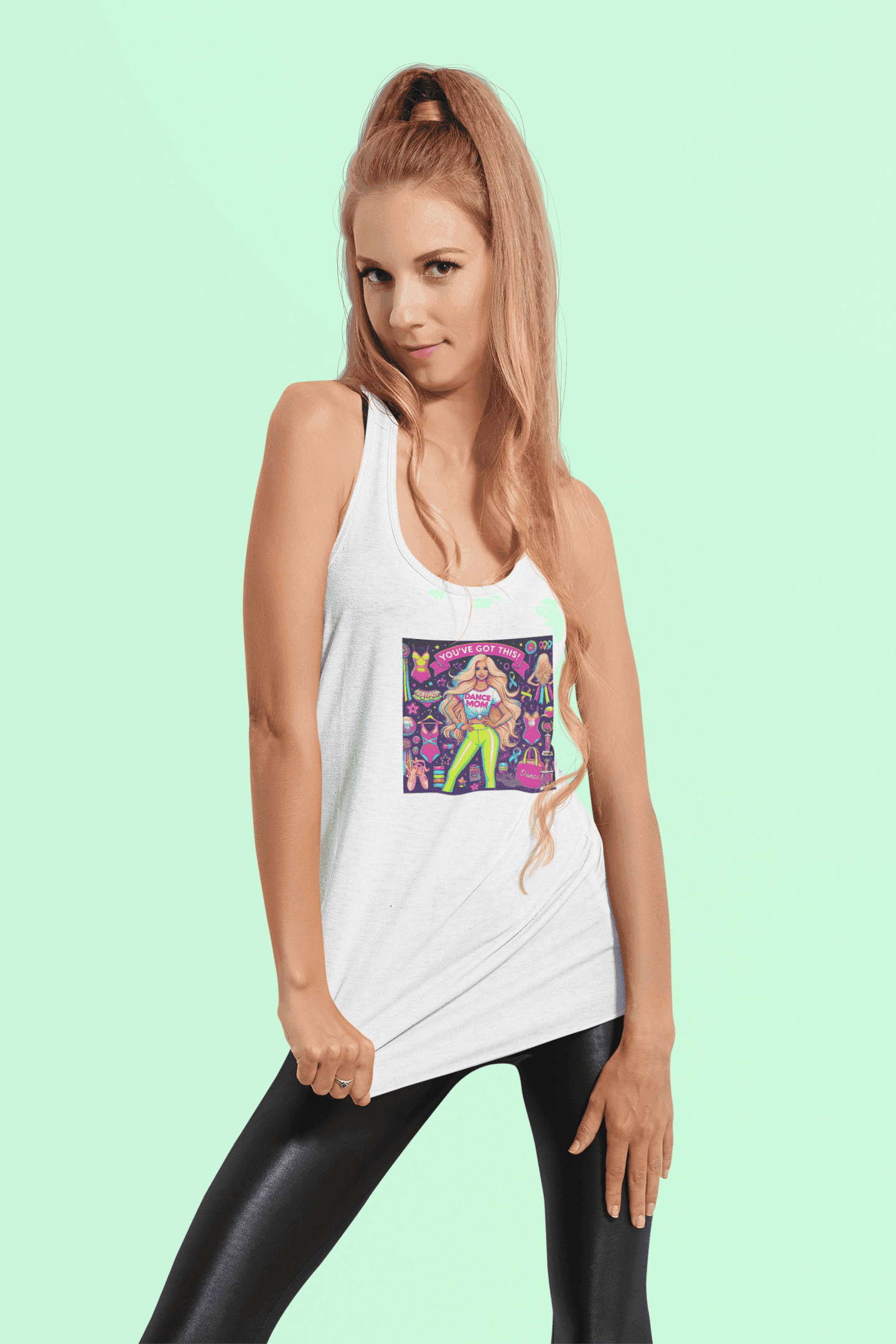 Dance Mom: You've Got This - Blonde (Young) Mom Flowy Racerback Tank - Whippie's