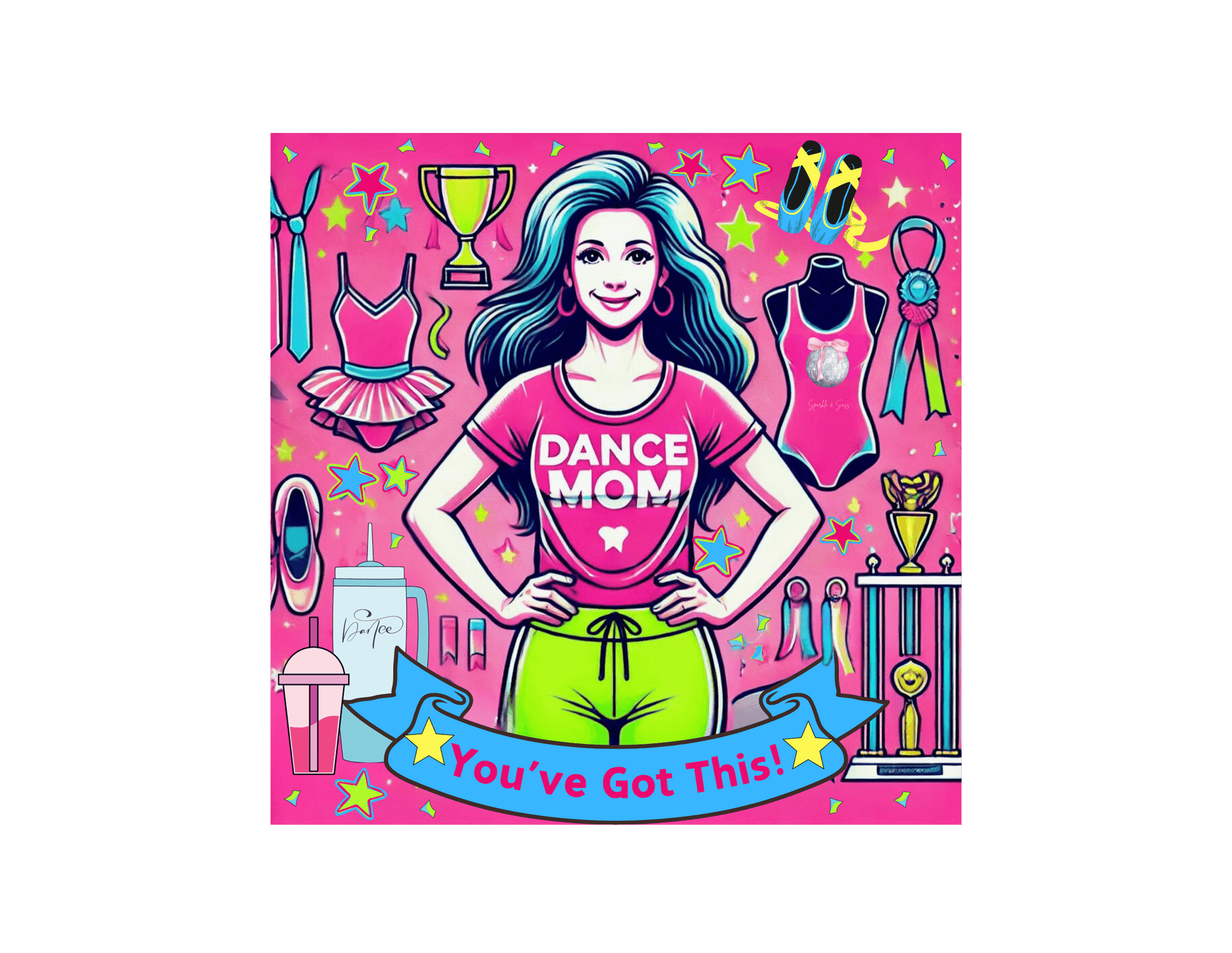 Dance Mom Magic (Brunette Mom) - A Colorful Celebration 🌈 - Women's Softstyle Tee - Whippie's