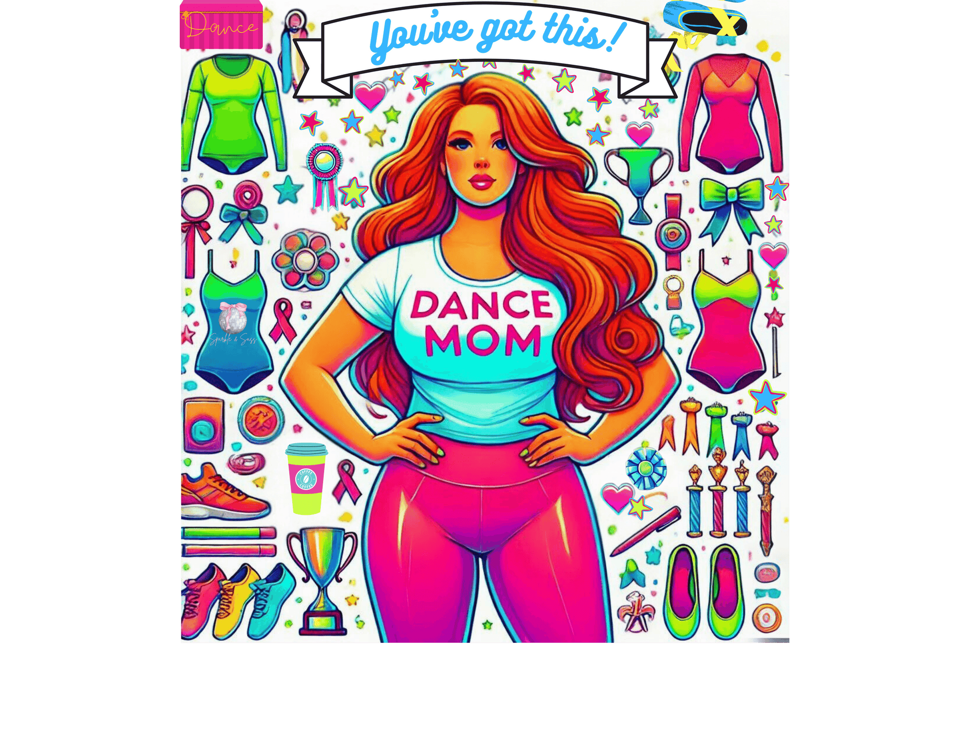 Dance Mom: You've Got This - Red Hair Mom - Curvy - Women's Softstyle Tee - Whippie's