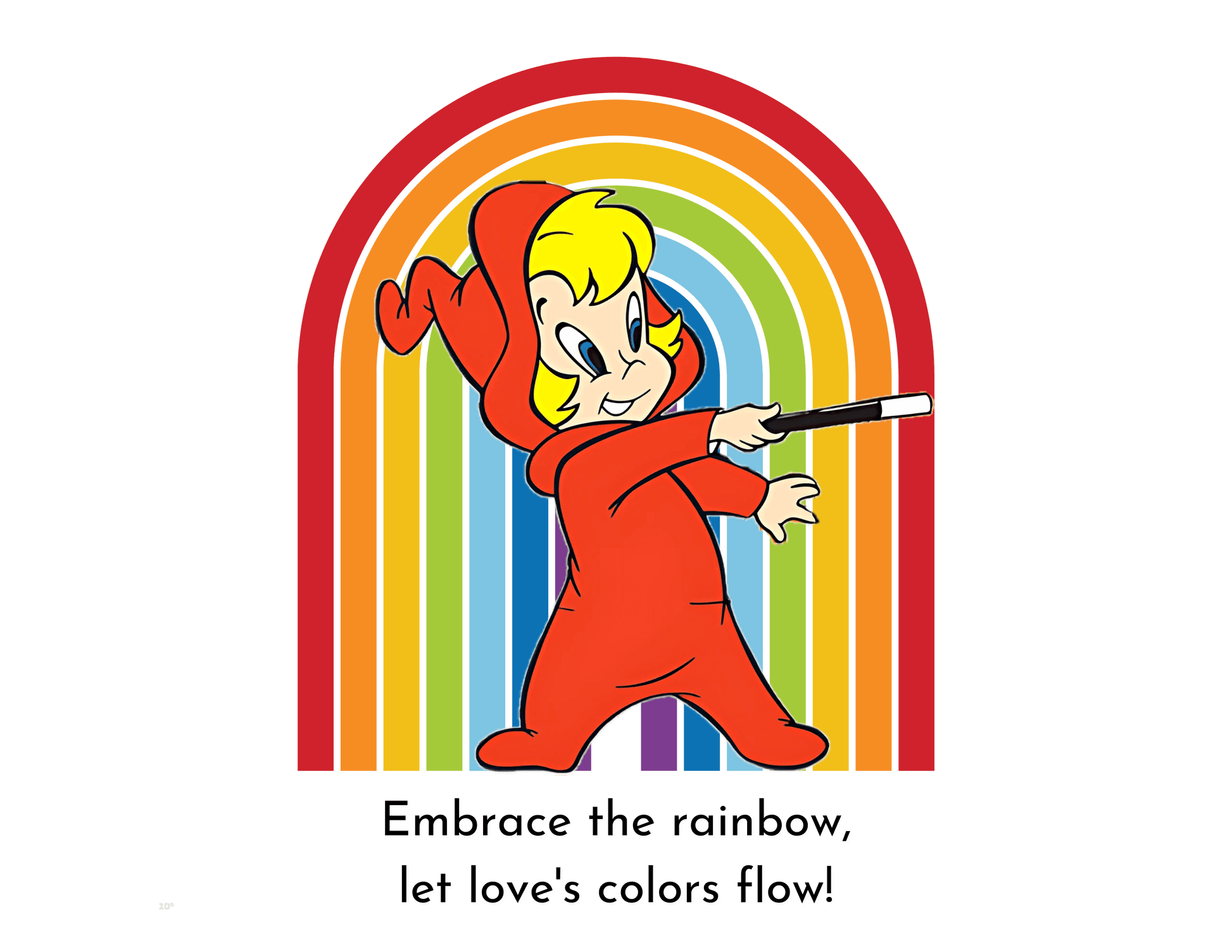 Wendy the Good Little Witch: Rainbow of Love - Unisex Jersey Short Sleeve V-Neck Tee - Whippie's