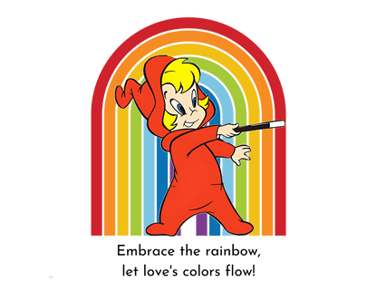Wendy the Good Little Witch: Rainbow of Love - Unisex Jersey Short Sleeve V-Neck Tee - Whippie's