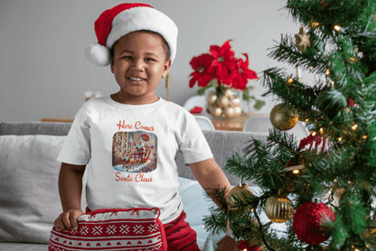 🎅 Here Comes Santa Claus 🎄 Youth Midweight Tee ✨ - Whippie's