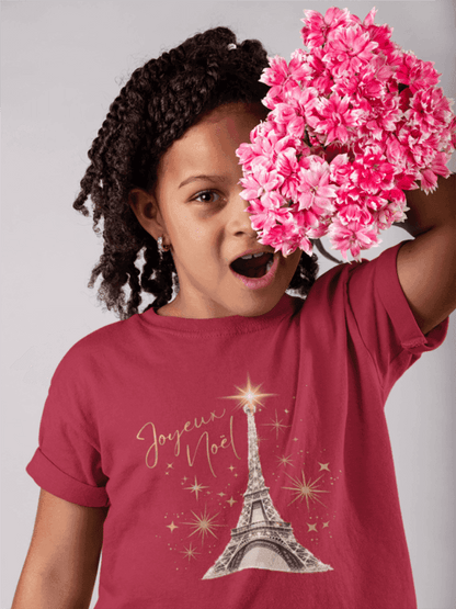 ✨ Joyeux Noël Youth Midweight Tee 🗼 A touch of Parisian elegance for your little one. - Whippie's