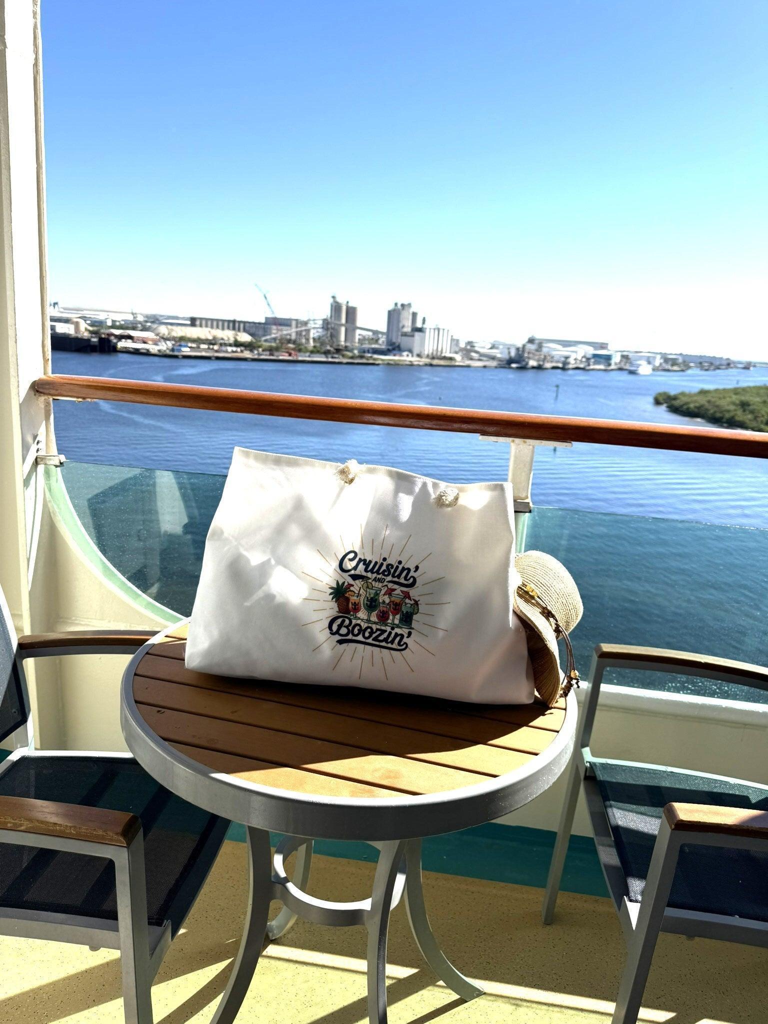 Cruisin' & Boozin' Oversized Weekender Tote Bag 🍹👜 - Whippie's