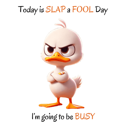 😡 Today is SLAP a FOOL Day! 🐥 Unisex Tee 😂 Warning: Grumpy duckling on the loose! - Whippie's