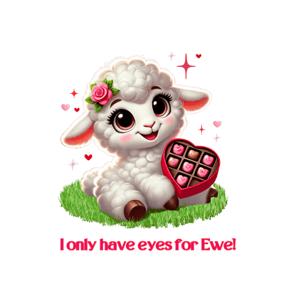 💖 I Only Have Eyes for Ewe! 🐑 Kids Tee ✨ Spread the love this Valentine's Day! - Whippie's