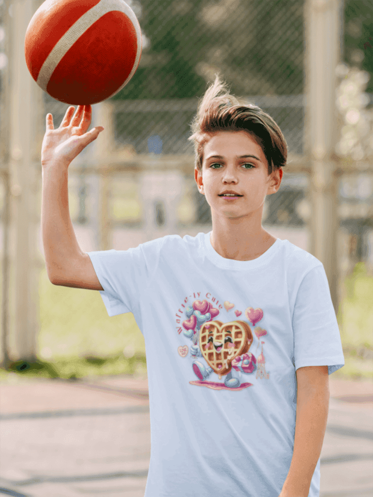 🧇 Waffle-ly Cute! 💖 Kids Softstyle Tee ✨ Spread the love this Valentine's Day! - Whippie's