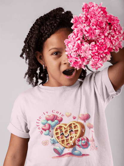 🧇 Waffle-ly Cute! 💖 Kids Softstyle Tee ✨ Spread the love this Valentine's Day! - Whippie's