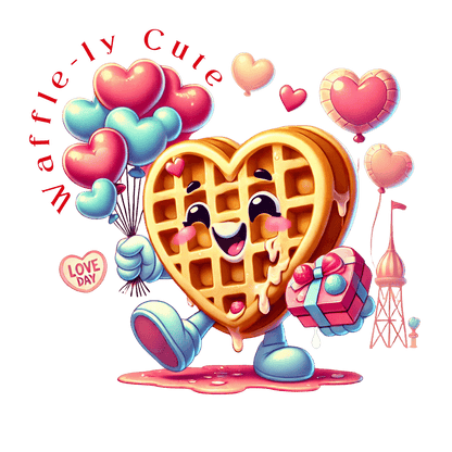 🧇 Waffle-ly Cute! 💖 Kids Softstyle Tee ✨ Spread the love this Valentine's Day! - Whippie's