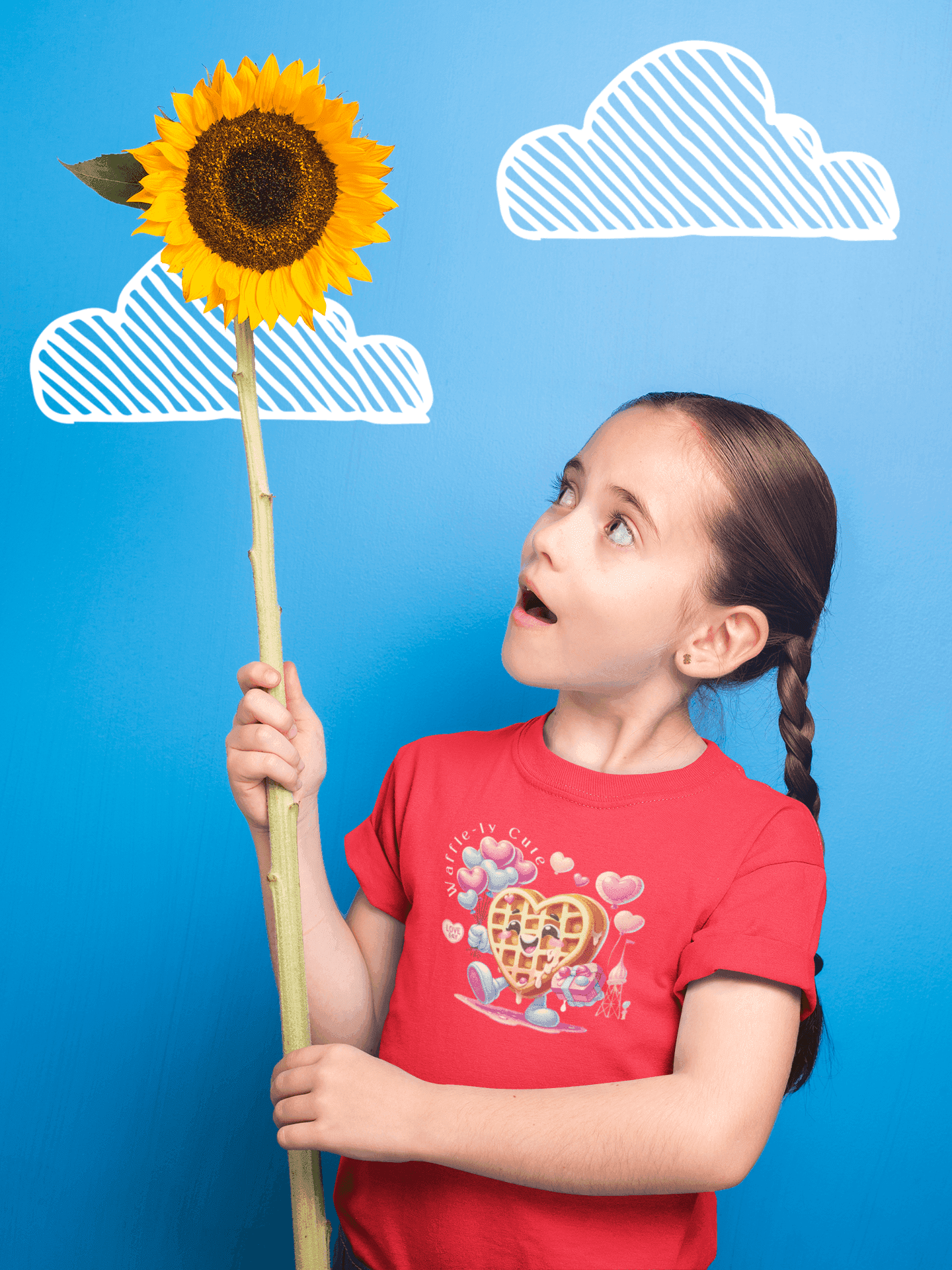 🧇 Waffle-ly Cute! 💖 Kids Softstyle Tee ✨ Spread the love this Valentine's Day! - Whippie's
