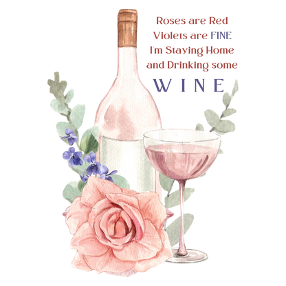 🍷 Roses Are Red... I'm Drinking Wine! 🌹 Ladies' V-Neck Tee - Relax, unwind, and enjoy the finer things.