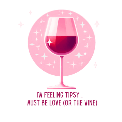 💖 I'm Feeling Tipsy... Must Be Love (or the Wine) 🍷 Ladies' V-Neck Tee ✨ Celebrate love and wine! - Whippie's