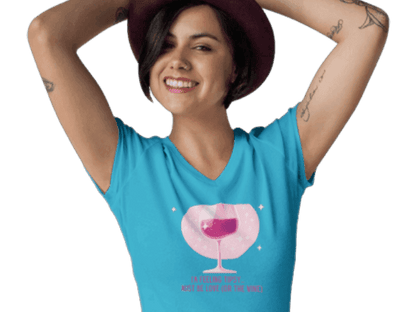 💖 I'm Feeling Tipsy... Must Be Love (or the Wine) 🍷 Ladies' V-Neck Tee ✨ Celebrate love and wine! - Whippie's