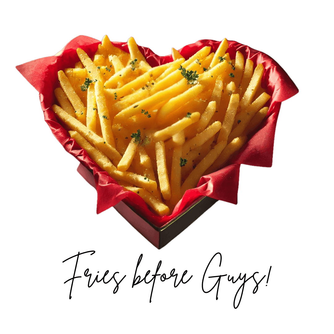 🍟 Fries Before Guys! ❤️ Ladies' V-Neck Tee ✨ Celebrate your love for fries! - Whippie's