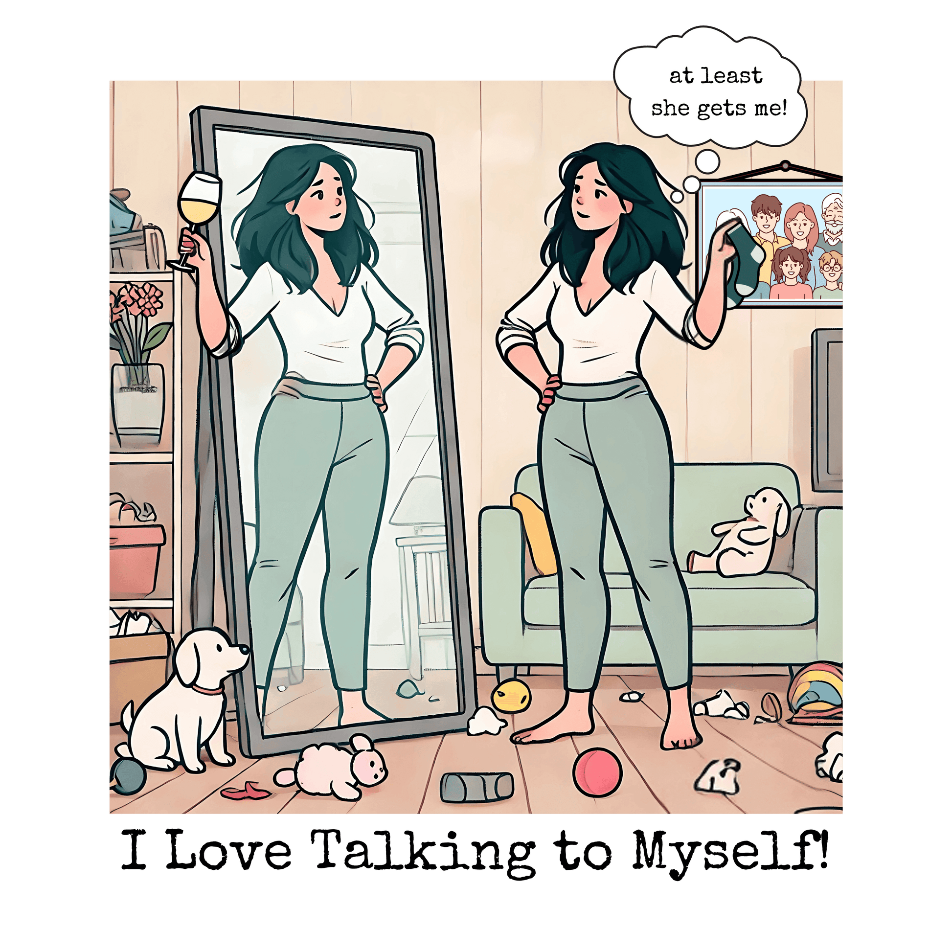 🗣️ I Love Talking to Myself! 🍷 Ladies' V-Neck Tee ✨ Find your best listener in the mirror! - Whippie's