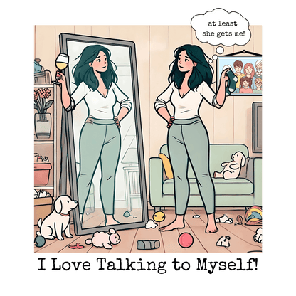 🗣️ I Love Talking to Myself! 🍷 Ladies' V-Neck Tee ✨ Find your best listener in the mirror! - Whippie's