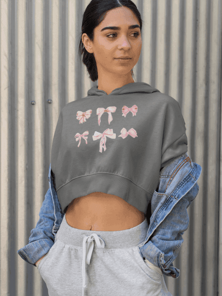 Pink Bow Power Cropped Hoodie - Bow-tiful and Cozy 🎀💖 - Whippie's