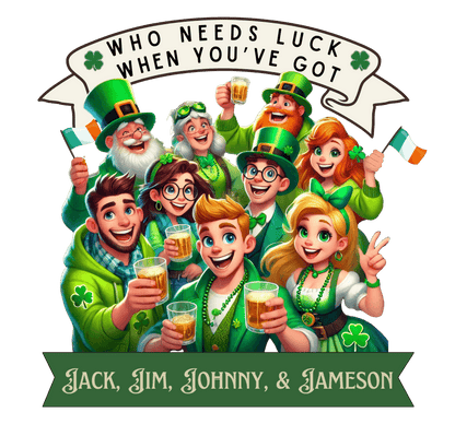 Whiskey Lovers St. Patrick's Day - Unisex Jersey Tee - Who Needs Luck? 🥃🍀 - Whippie's