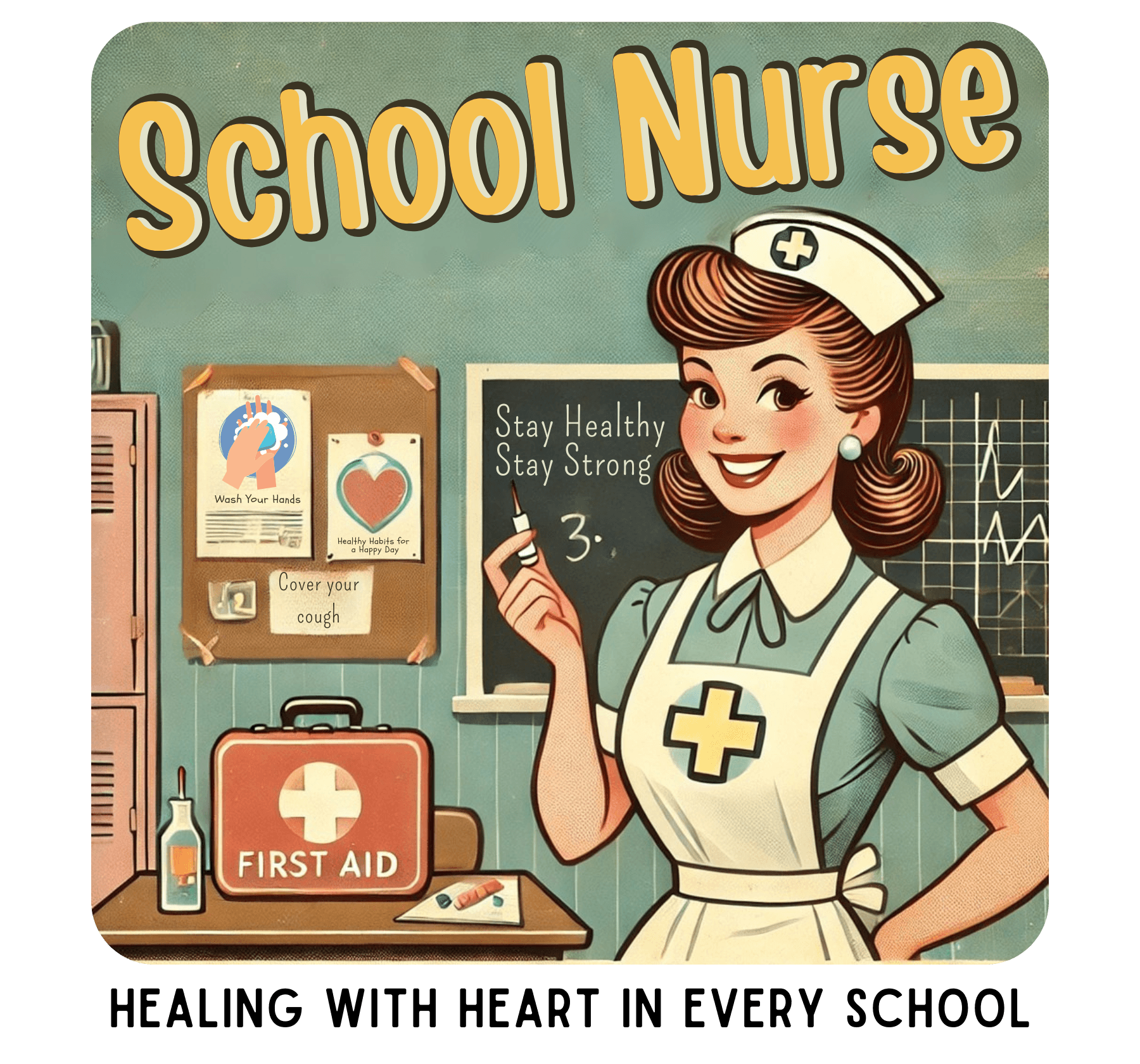 School Nurse Hero Tee - Healing with Heart in Every School 🩺❤️ - Whippie's