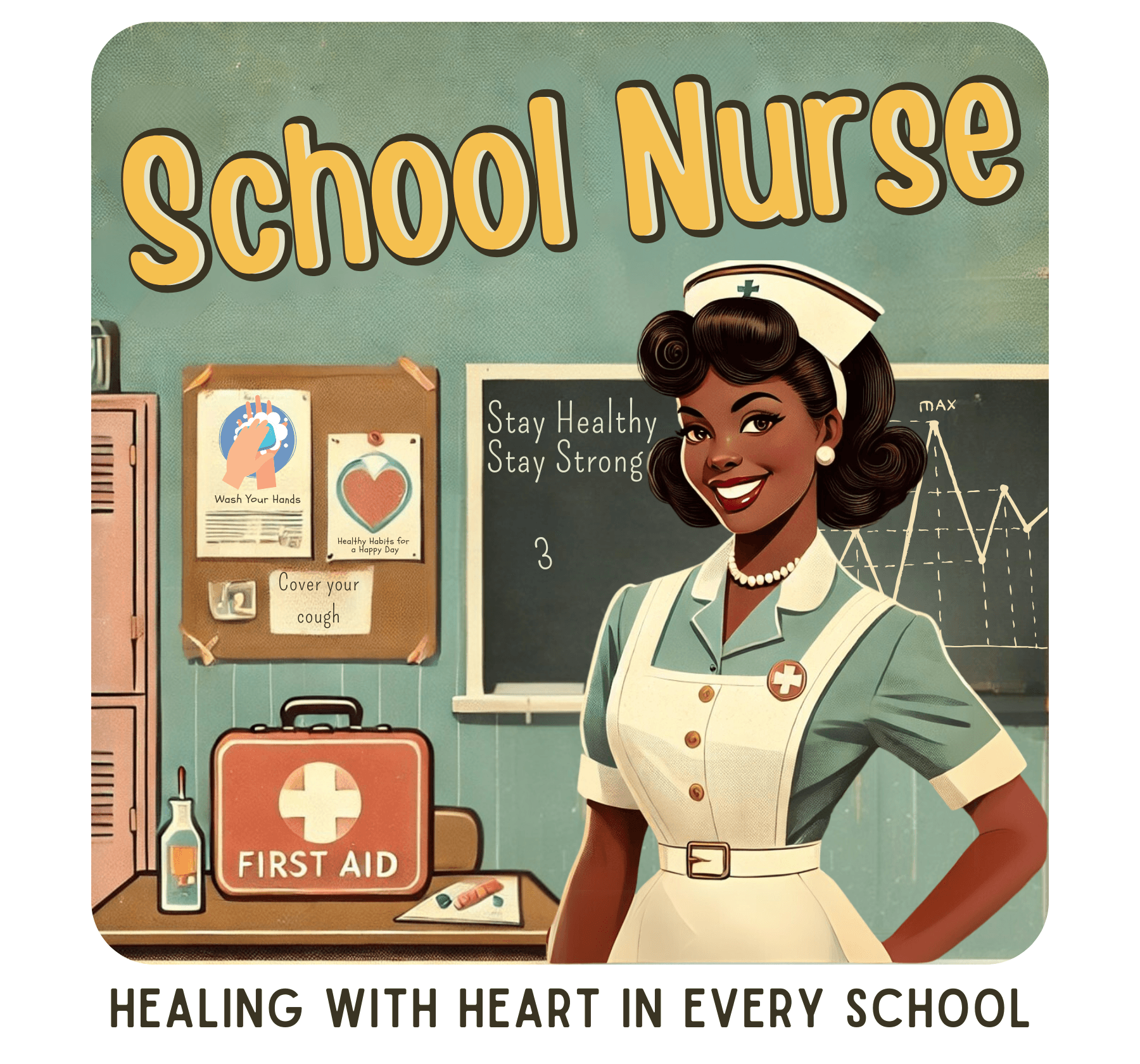 School Nurse Hero Tee (2) - Healing with Heart in Every School 🩺❤️ - Whippie's