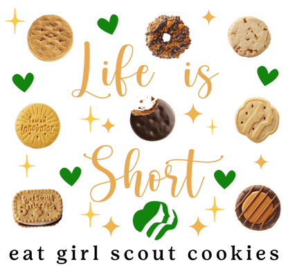 Life is Short, Eat Girl Scout Cookies Youth Tee 🍪❤️ - Whippie's