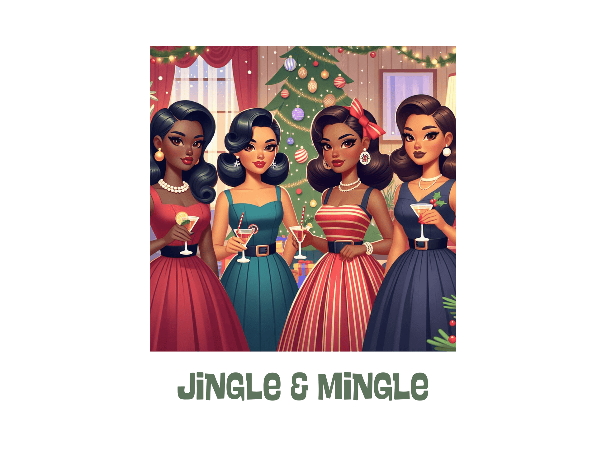 Jingle and Mingle Tee - Holiday Cheer, Please! 🥂🎄 Women's Softstyle Tee - Whippie's