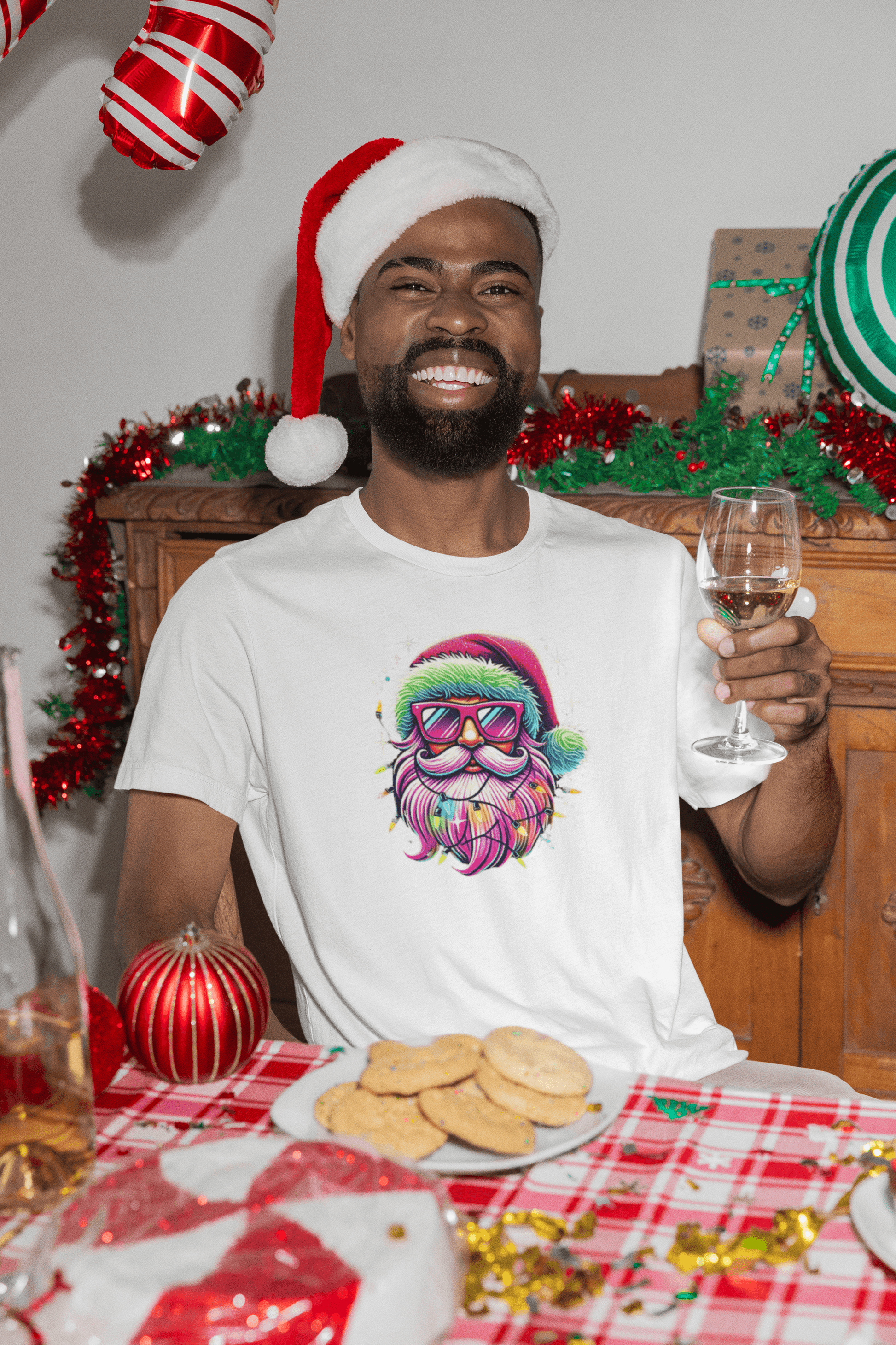 Shine Bright Like Santa! Merry and Bright! 🎅🏻✨🌈 - Women's Softstyle Tee - Whippie's