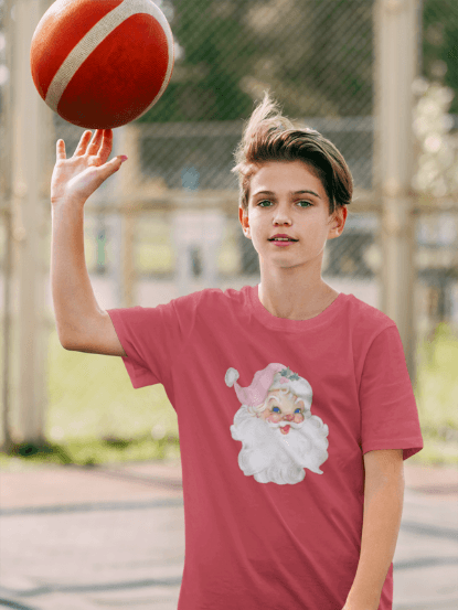 Blue-Eyed Santa - Santa's Got the Blues (and We Love It!) 💙🎅 Youth Softstyle T-Shirt 🎅🏻👚 - Whippie's