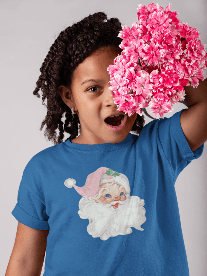 Blue-Eyed Santa - Santa's Got the Blues (and We Love It!) 💙🎅 Youth Softstyle T-Shirt 🎅🏻👚 - Whippie's