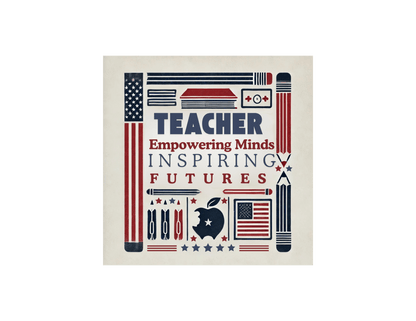 Teacher, Empowering Minds, Inspiring Futures Tee 🍎📚 - Patriotic Colors - Unisex T-Shirt - Whippie's