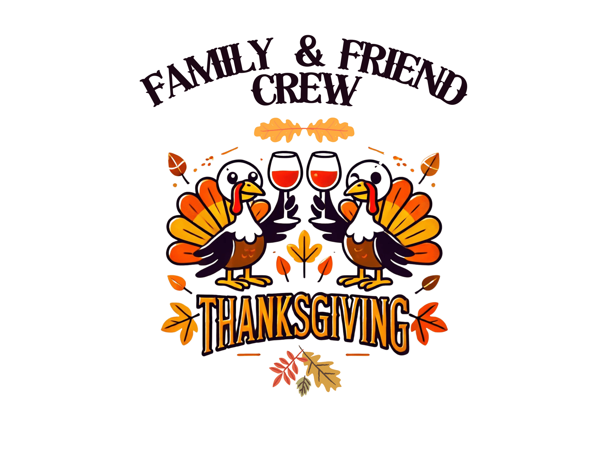 Thanksgiving Family & Friends Crew - Cheers to the Crew! 🦃🥂🍁 Unisex T-Shirt - Whippie's