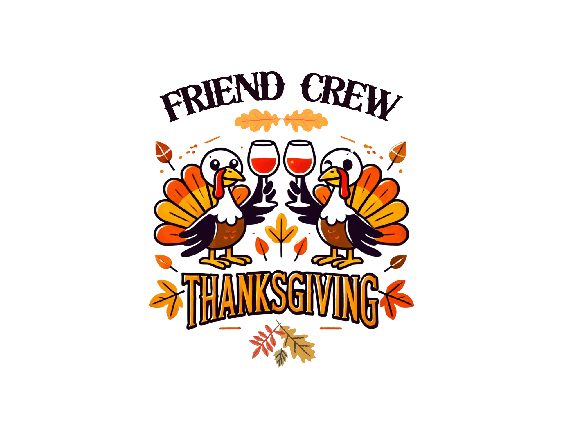 Thanksgiving Friends Crew - Cheers to the Crew! 🦃🥂🍁 Unisex T-Shirt - Whippie's