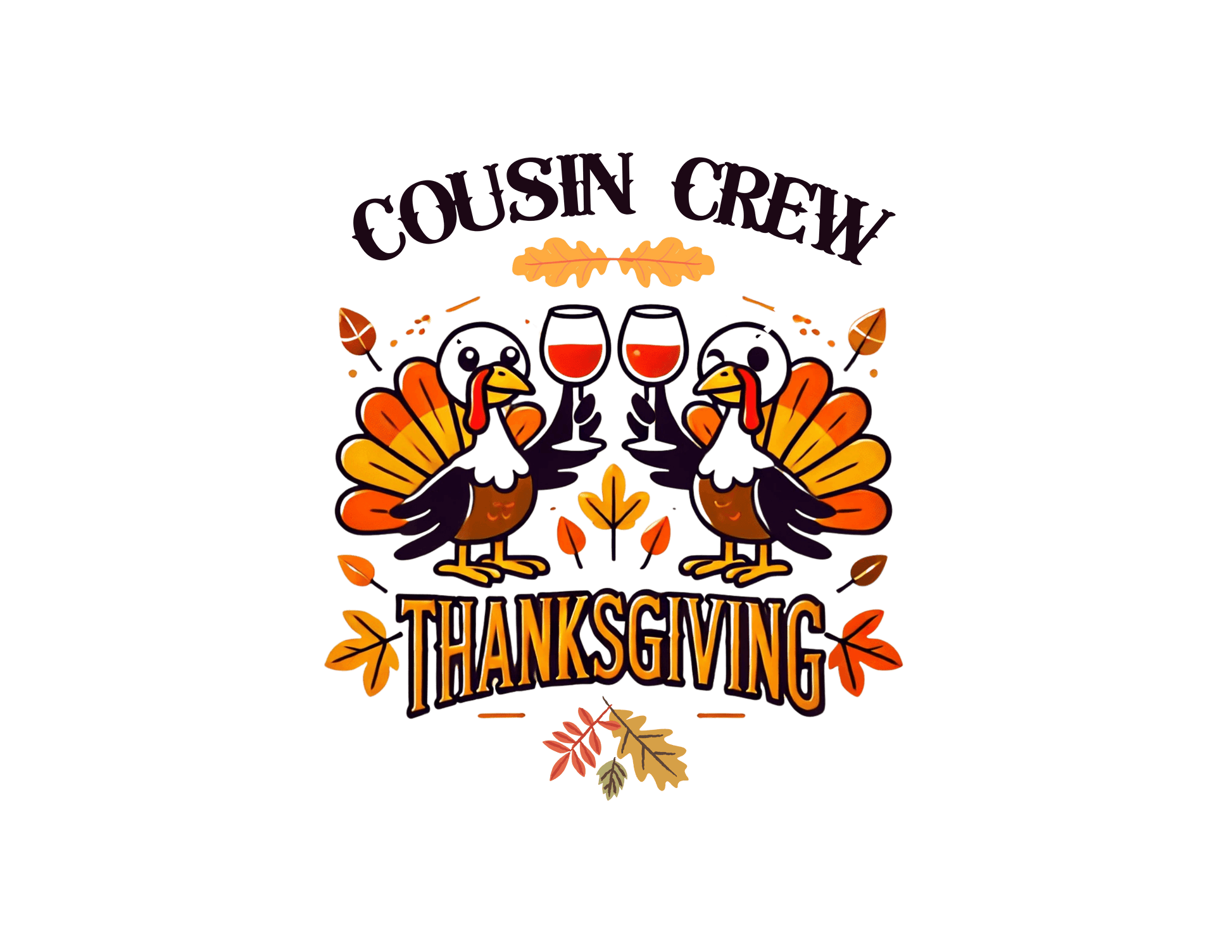 Thanksgiving Cousin Crew - Cheers to the Crew! 🦃🥂🍁 Unisex T-Shirt - Whippie's