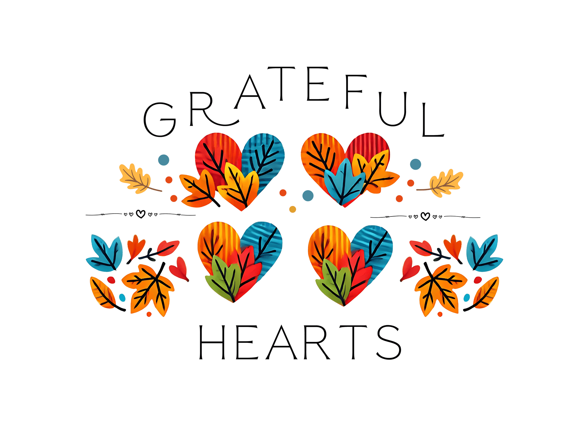 Grateful Hearts - A Family Affair 🧡💛❤️ - Four Hearts - Unisex T-Shirt - Whippie's