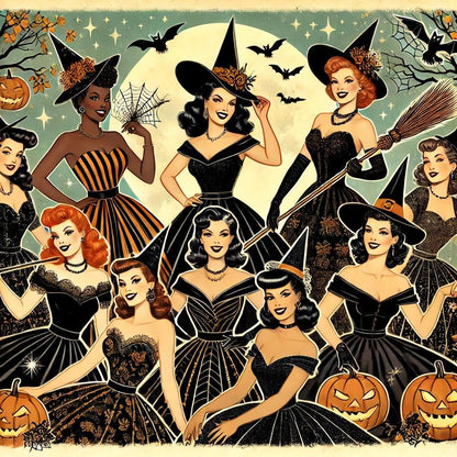 Charmed & Chic: Retro Witches Coven Women's Favorite Tee - Spellbinding Style! 🧙‍♀️✨ - Whippie's