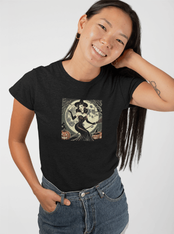 Bewitching Beauty Women's Favorite Tee - Fly High, Witchy Woman! 🧙‍♀️🌙 - Whippie's
